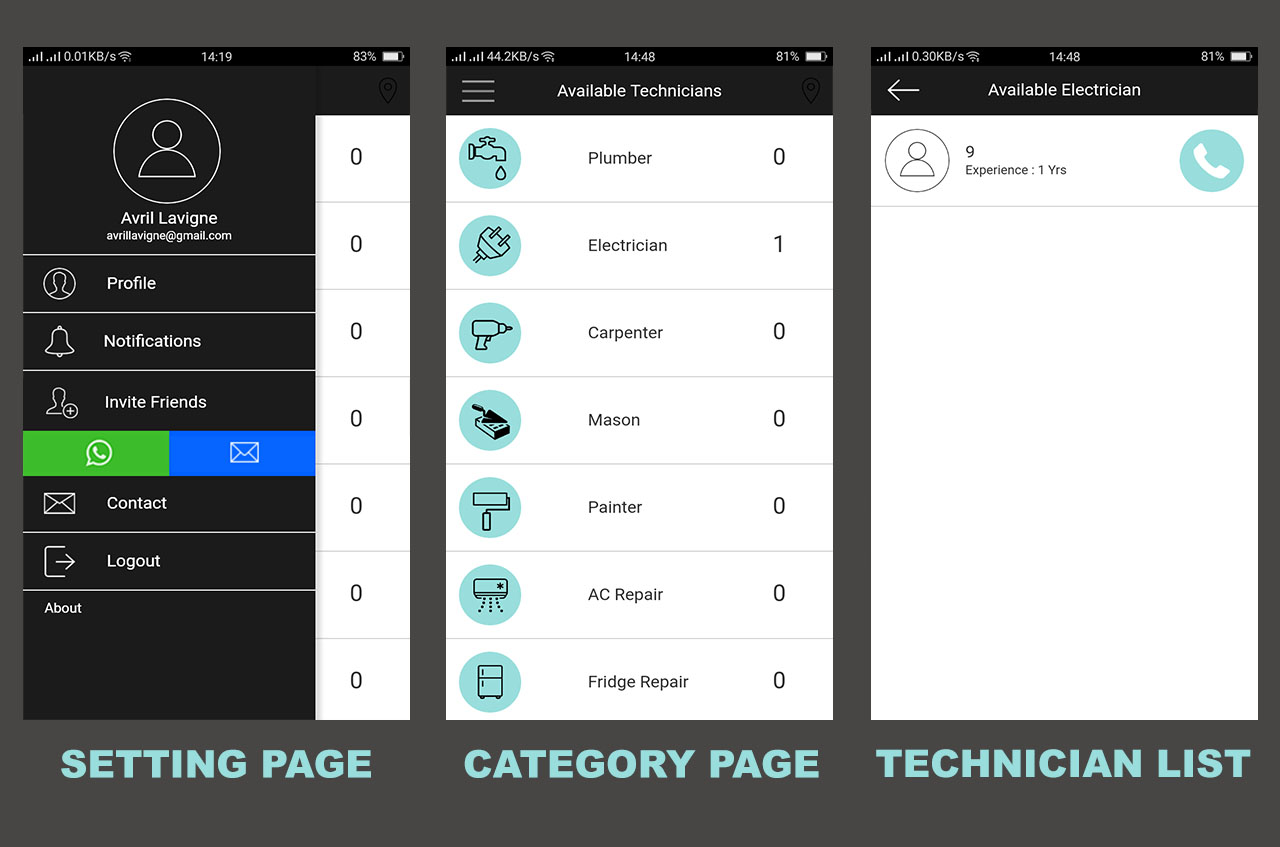Main and Setting Page